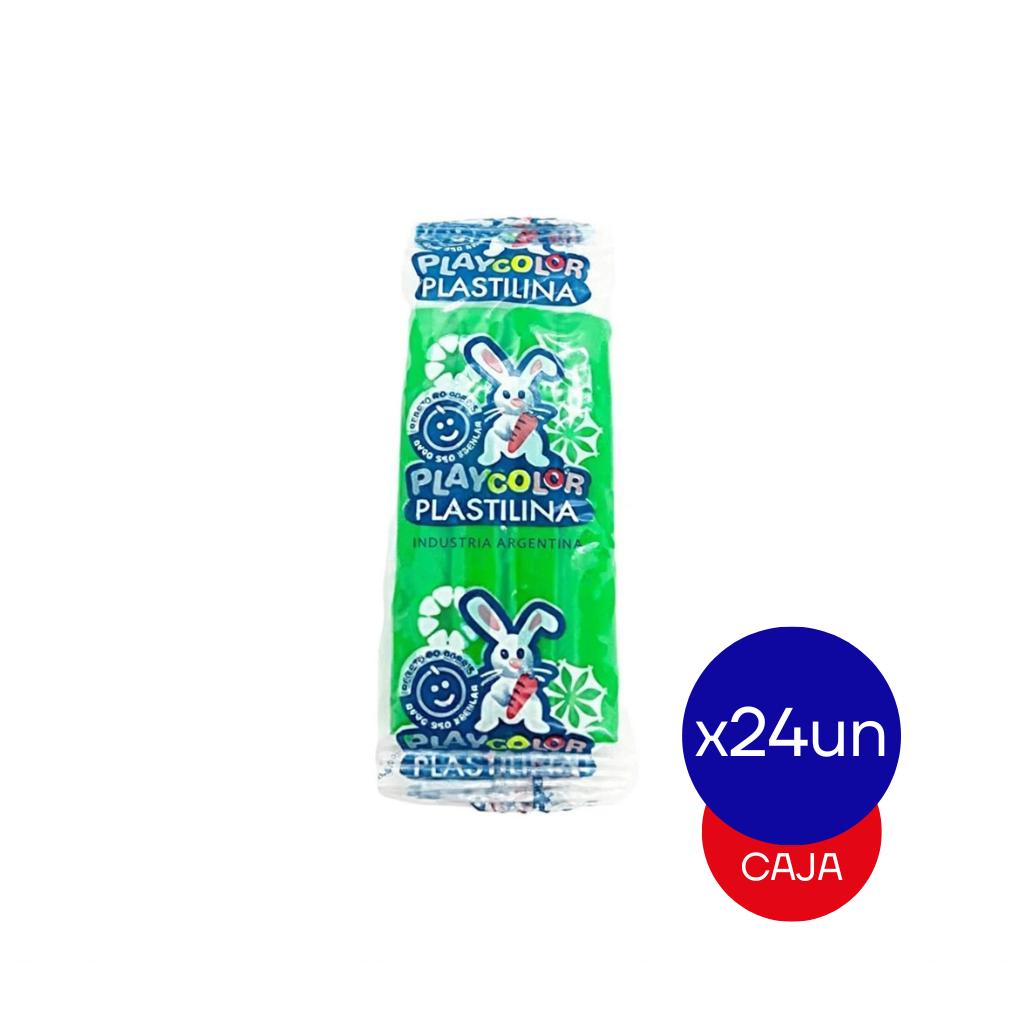 PLASTILINA PLAYCOLOR CHICA VERDE CAJA X24