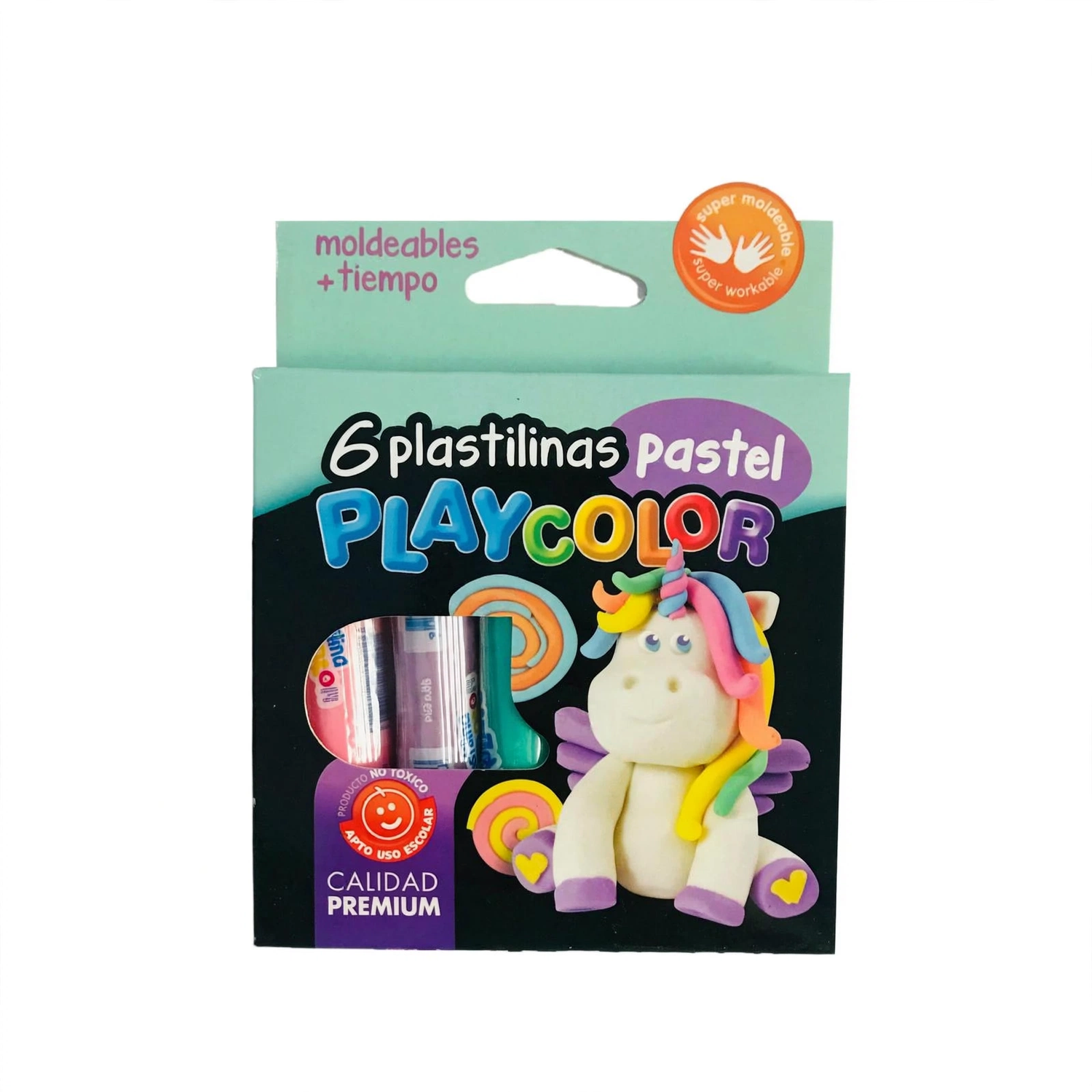 PLASTILINA PLAYCOLOR X6 BARRAS PASTEL SURTIDA