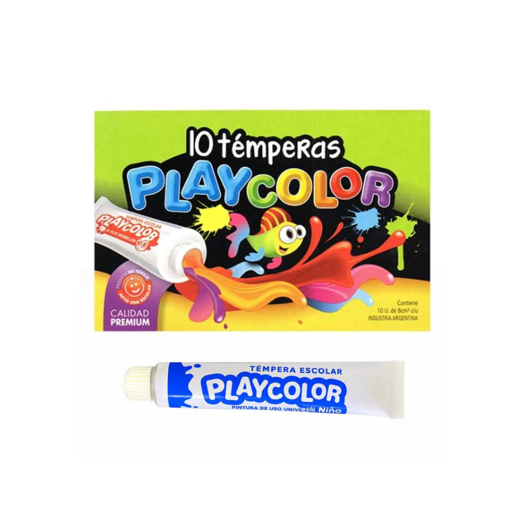 TEMPERA PLAYCOLOR POMO 8ML AZUL ULTRAMAR CAJA X10