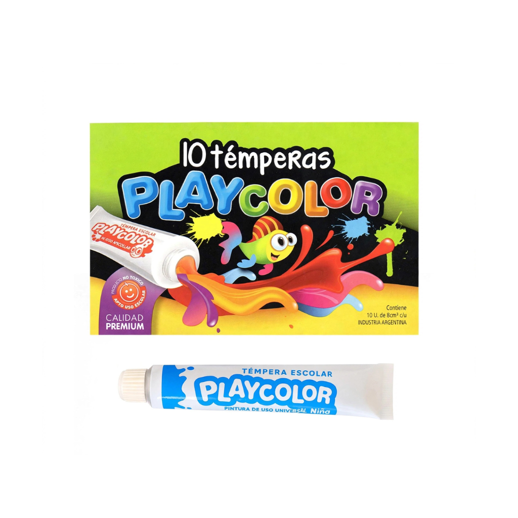 TEMPERA PLAYCOLOR POMO 8ML CELESTE CAJA X10