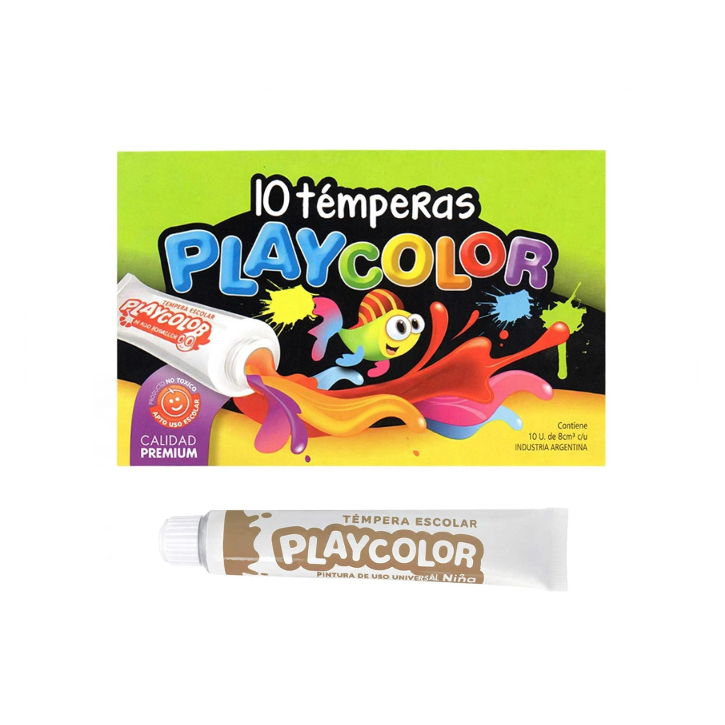 TEMPERA PLAYCOLOR POMO 8ML MARRON CAJA X10