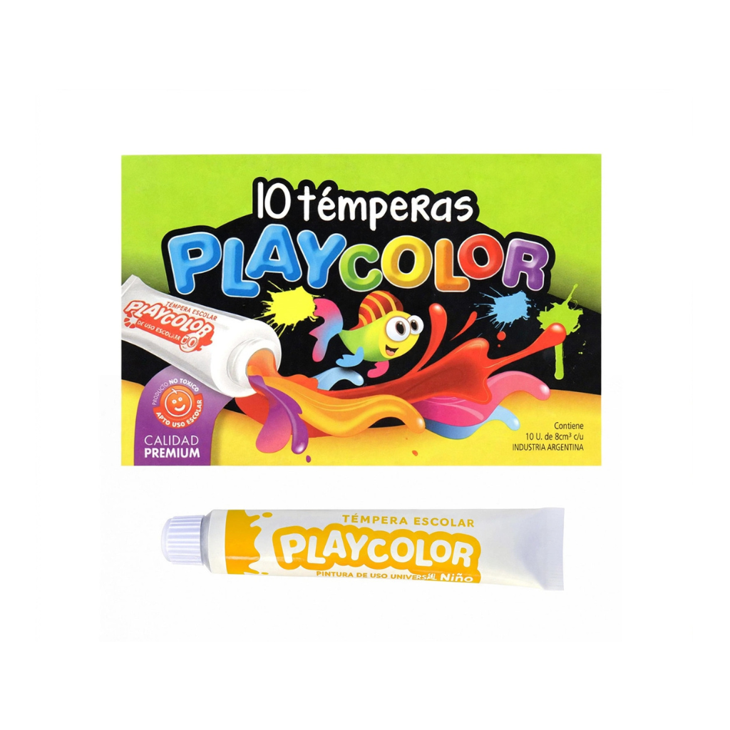 TEMPERA PLAYCOLOR POMO 8ML NARANJA CAJA X10