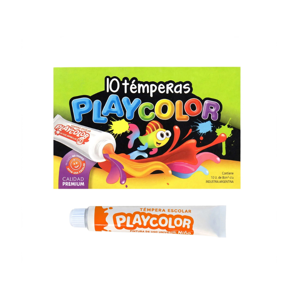 TEMPERA PLAYCOLOR POMO 8ML ROJO CAJA X10