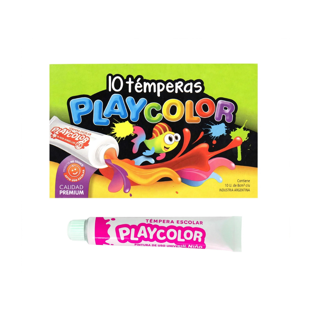 TEMPERA PLAYCOLOR POMO 8ML ROSA CAJA X10