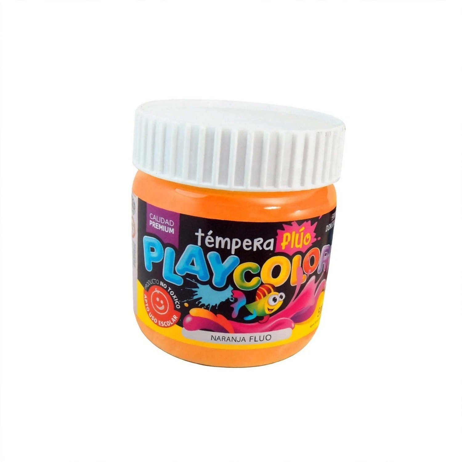 TEMPERA PLAYCOLOR POTE 250GRS FLUO NARANJA FLUO