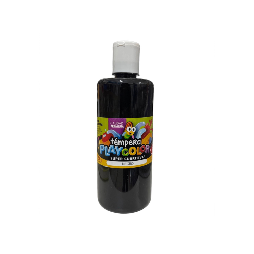 TEMPERA PLAYCOLOR POTE 750GRS NEGRO