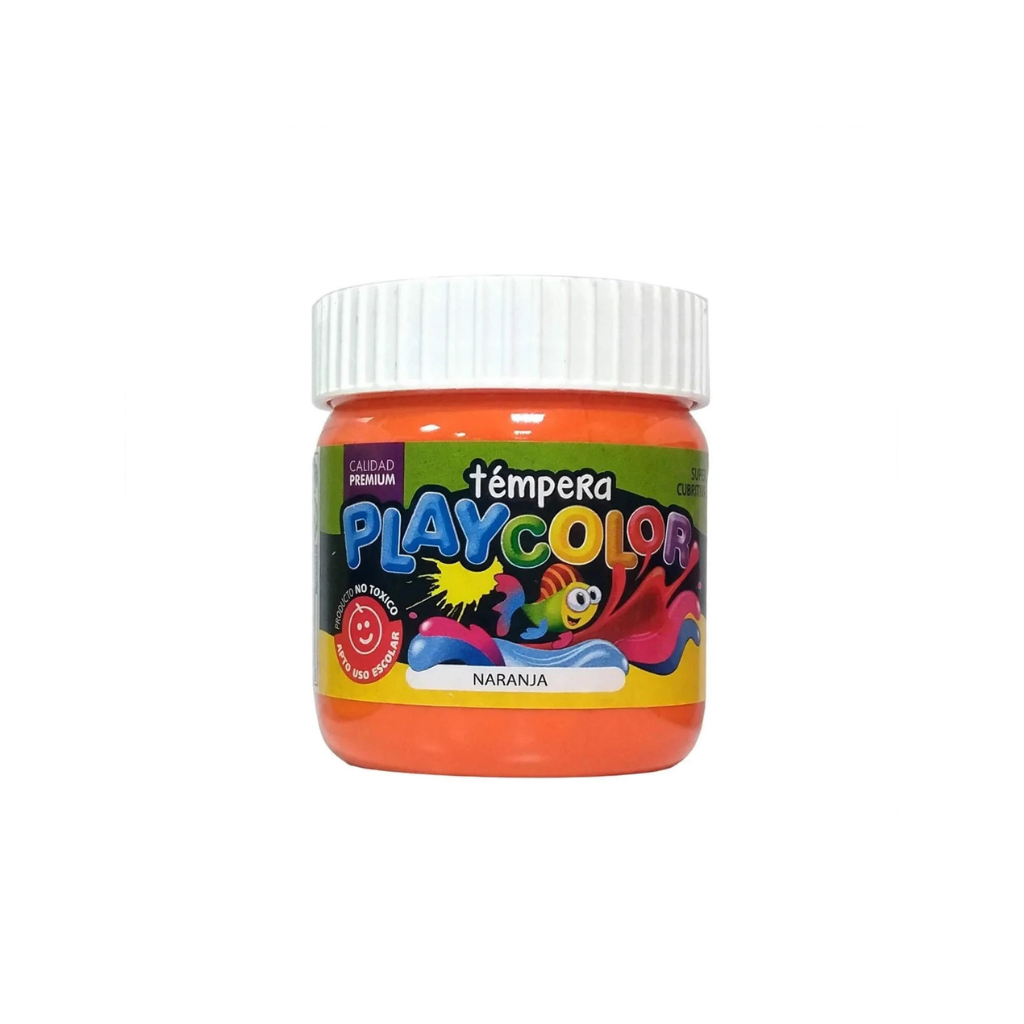 TEMPERA PLAYCOLOR POTE 250GRS NARANJA