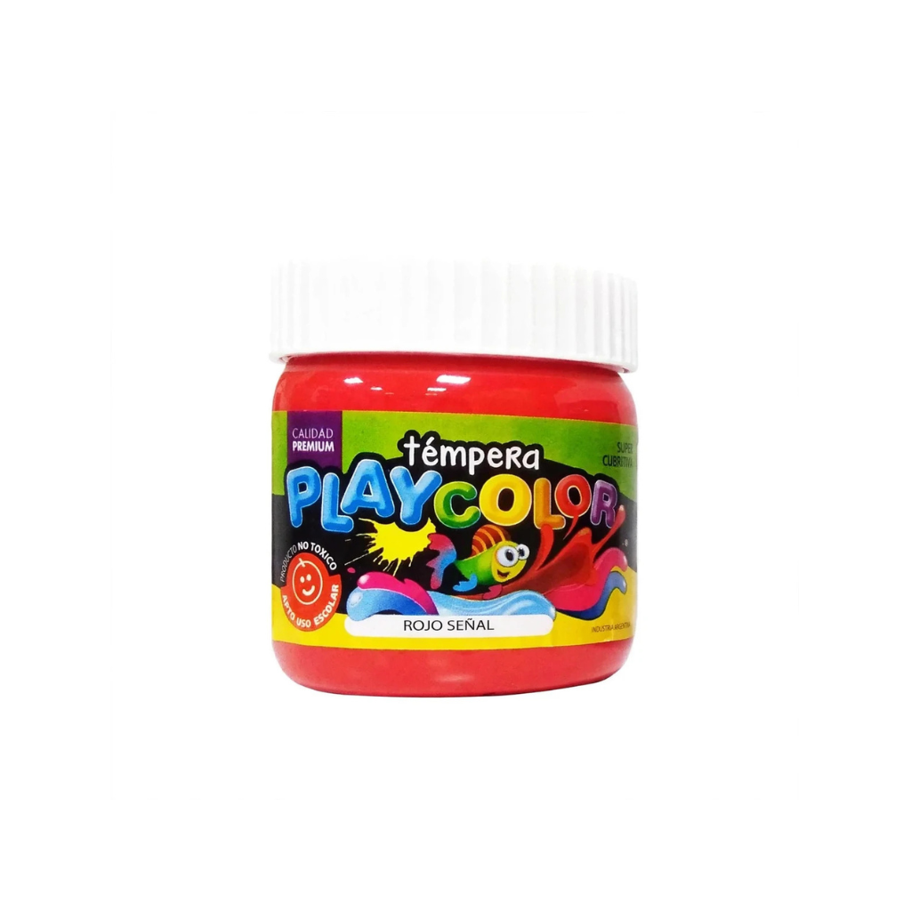 TEMPERA PLAYCOLOR POTE 250GRS ROJO SEÑAL