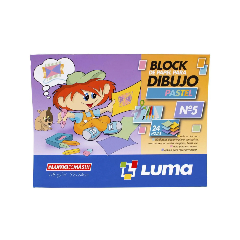 BLOCK P/DIBUJO LUMA NRO 5 PASTEL X24HS