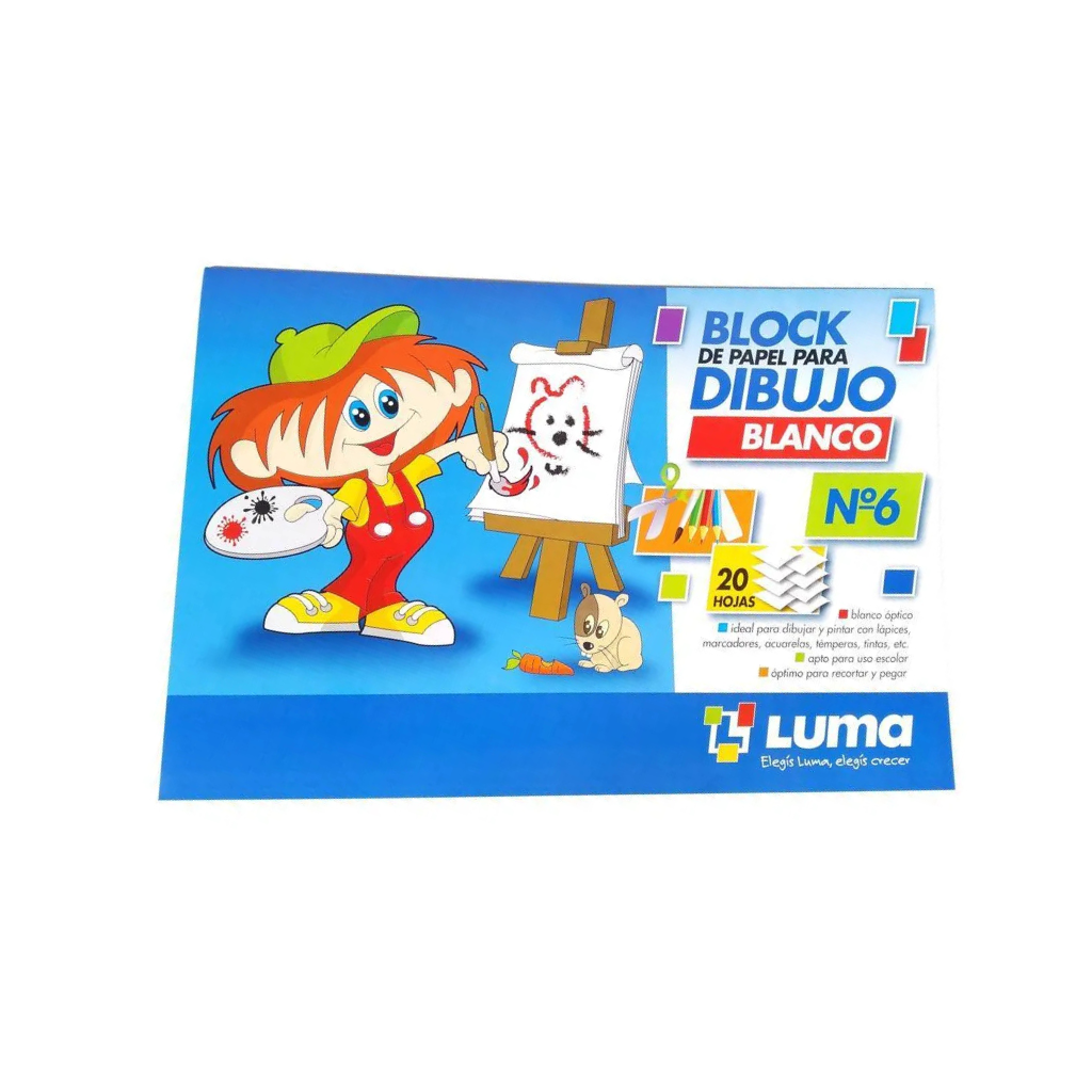 BLOCK P/DIBUJO LUMA NRO 6 BLANCO 20HS