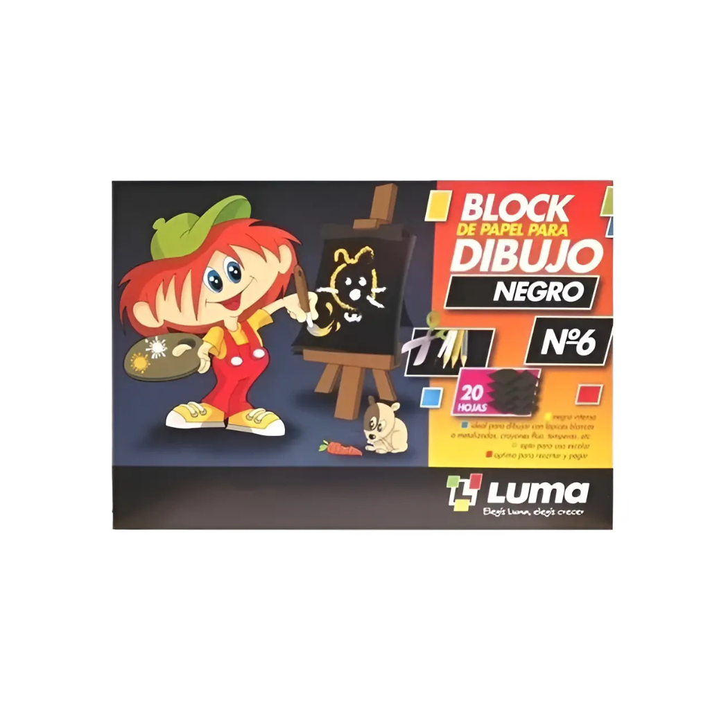 BLOCK P/DIBUJO LUMA NRO 6 NEGRO 20HS