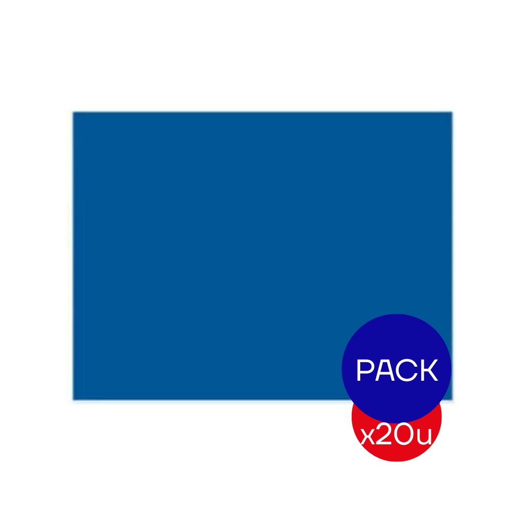 CARTULINA ESCOLAR LISA 45X63CM AZUL X PAQ X20 UNID.