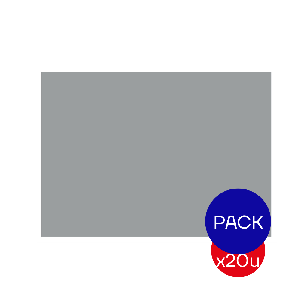 CARTULINA ESCOLAR LISA 45X63CM GRIS X PAQ X20 UNID.