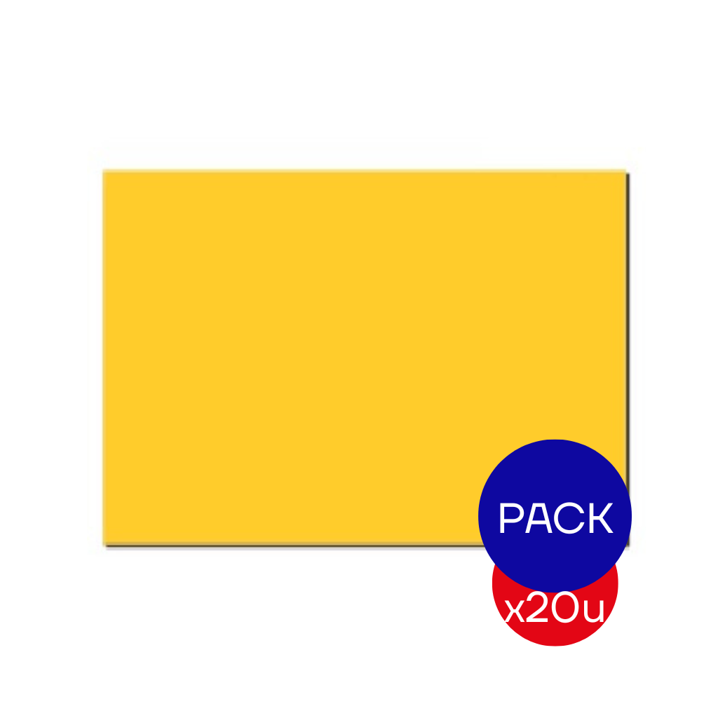 CARTULINA ESCOLAR LISA 45X63CM MAIZ X PAQ X20 UNID.