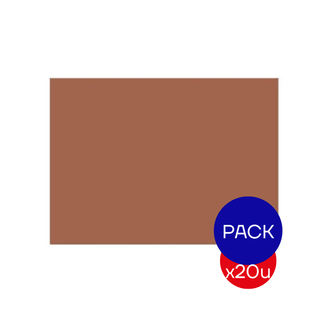 CARTULINA ESCOLAR LISA 45X63CM MARRON CLARO X PAQ X20 UNID.