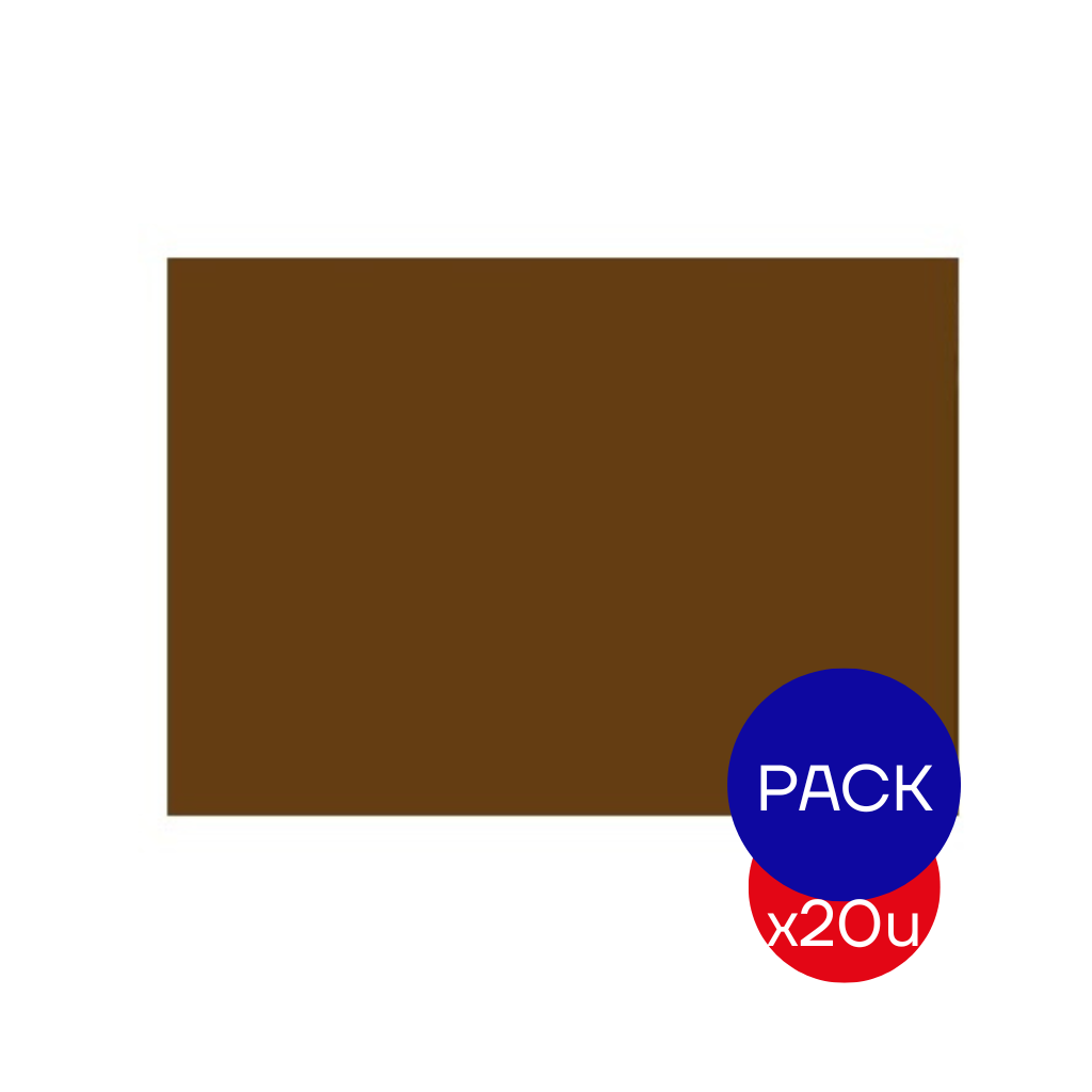 CARTULINA ESCOLAR LISA 45X63CM MARRON OSCURO X PAQ X20 UNID.