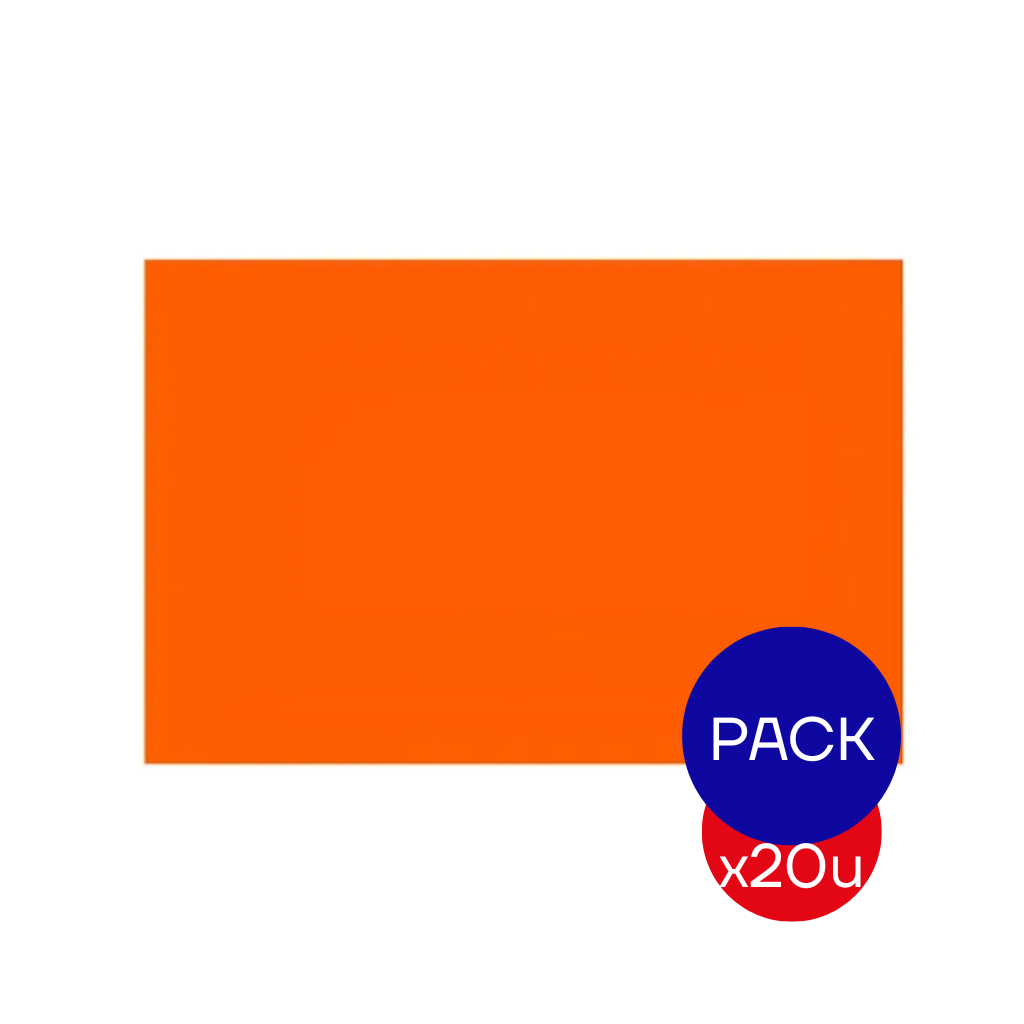 CARTULINA ESCOLAR LISA 45X63CM NARANJA X PAQ X20 UNID.
