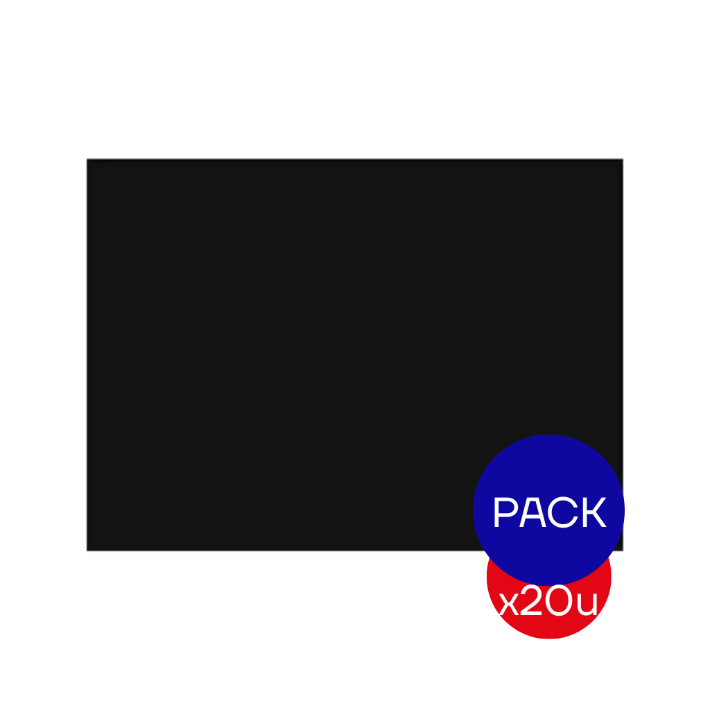 CARTULINA ESCOLAR LISA 45X63CM NEGRO X PAQ X20 UNID.