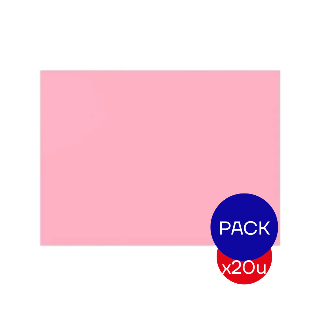 CARTULINA ESCOLAR LISA 45X63CM ROSA X PAQ X20 UNID.