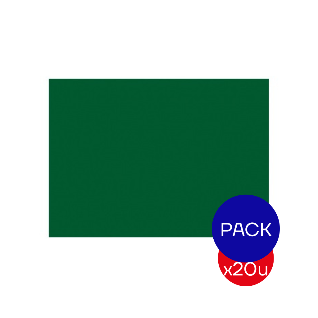 CARTULINA ESCOLAR LISA 45X63CM VERDE OSCURO X PAQ X20 UNID.