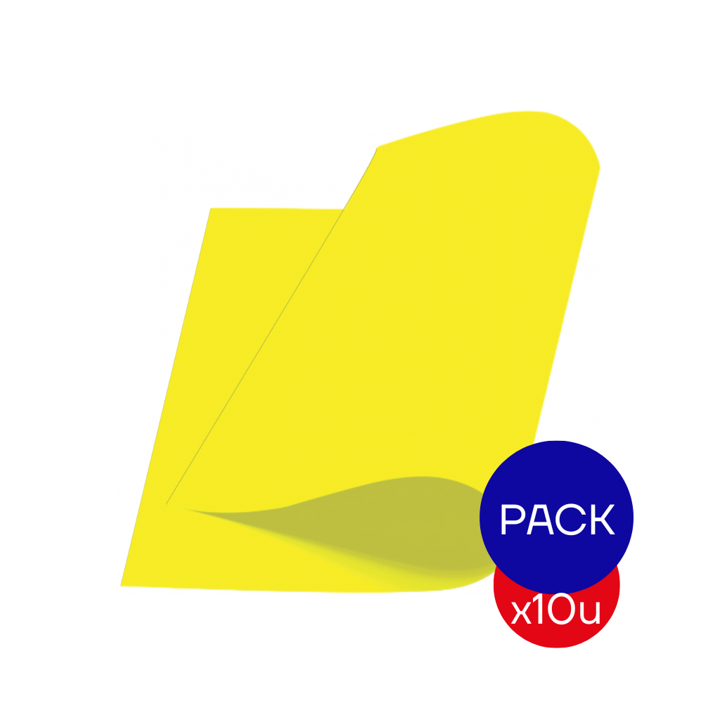 CARTULINA FLUO AMARILLO X PAQ X10 UNID.