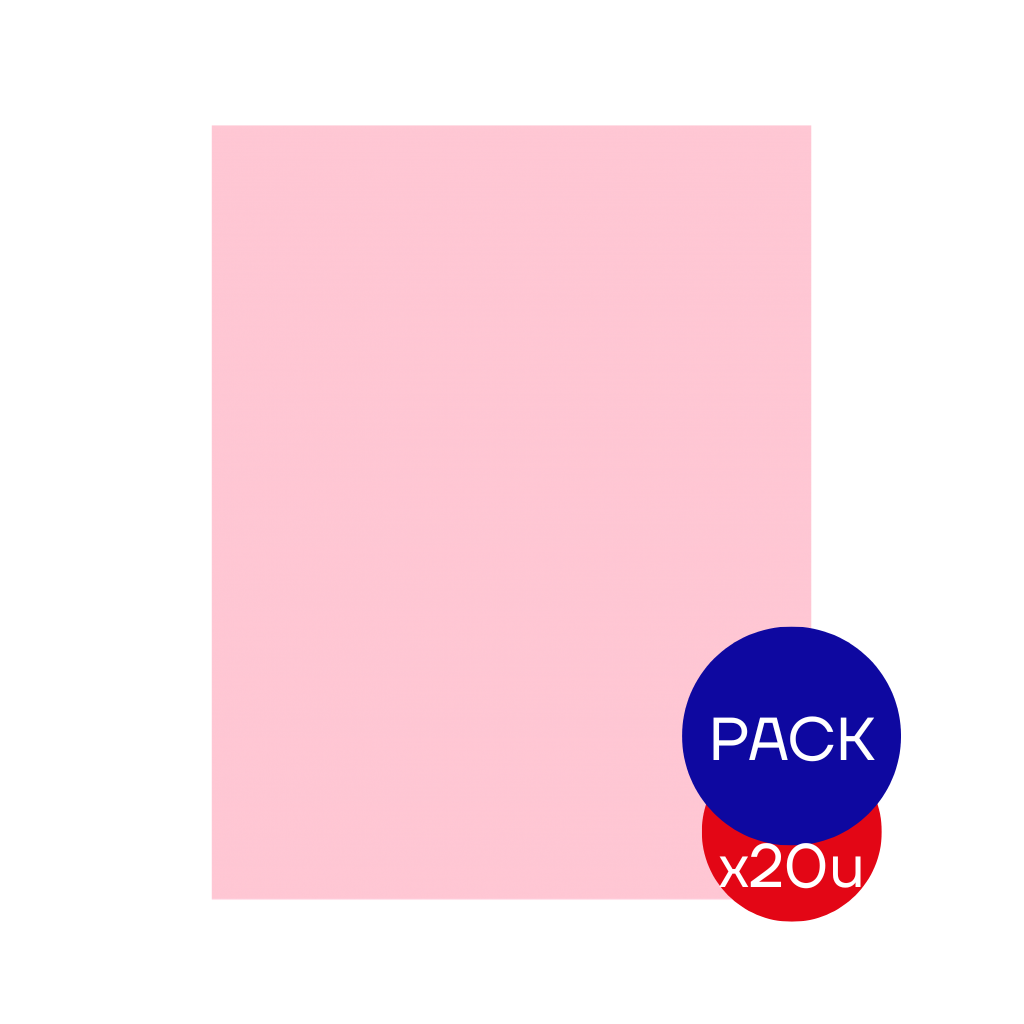CARTULINA LISA PASTEL ROSA 45X63CM X PAQ X20 UNID.