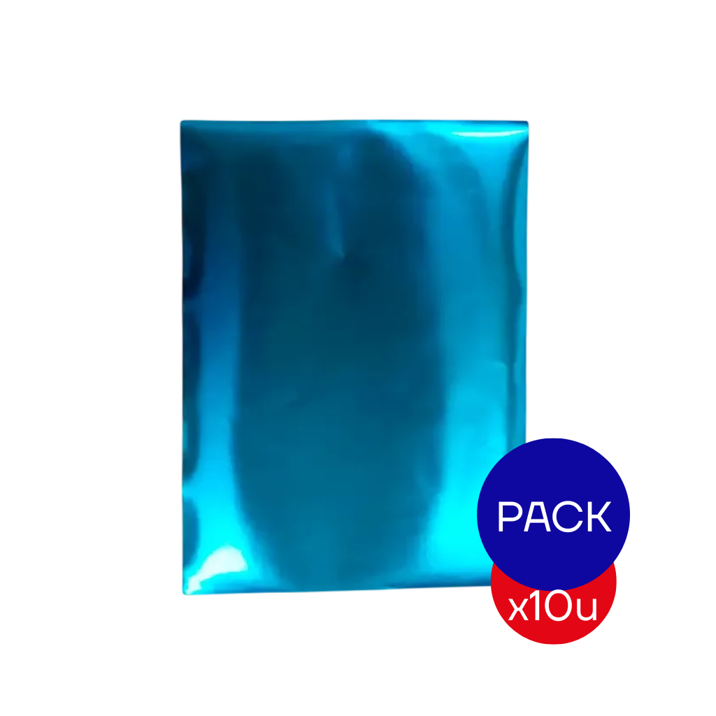 CARTULINA METALIZADA CELESTE PAQ X10 CELESTE