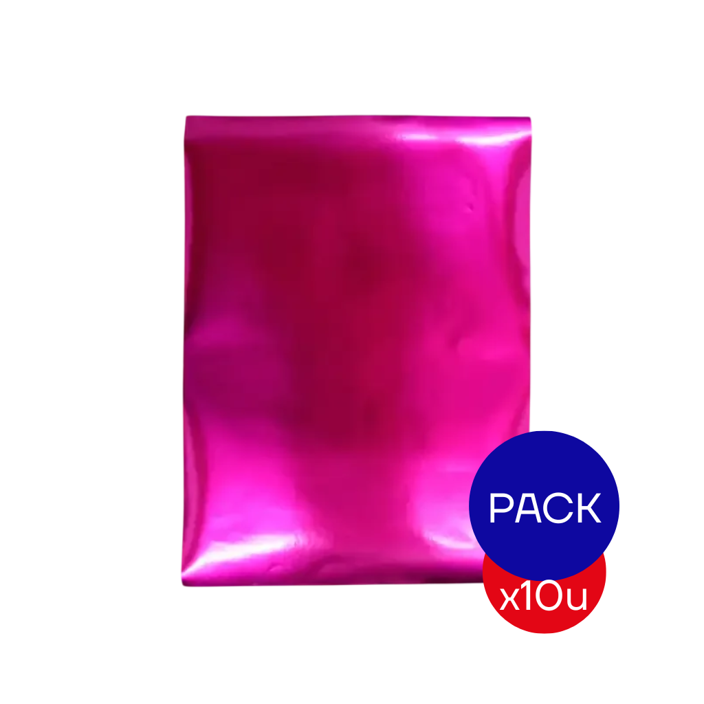 CARTULINA METALIZADA FUCSIA PAQ X10 UNID.