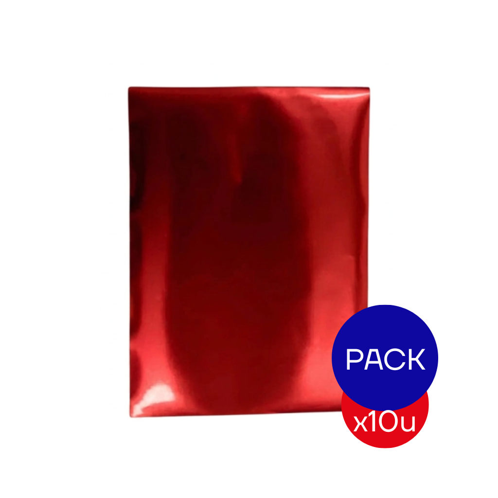CARTULINA METALIZADA ROJO PAQ X10 UNID.