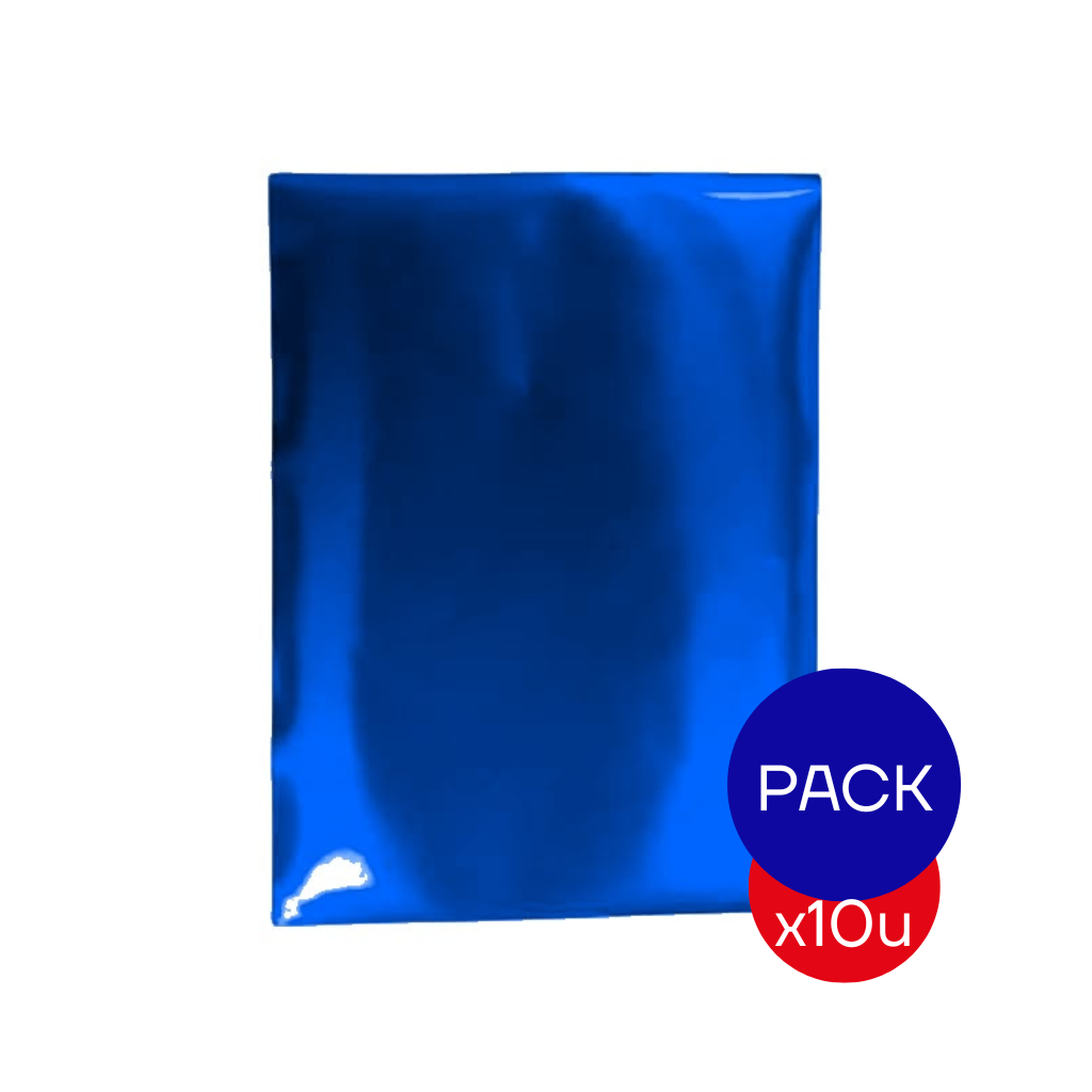 CARTULINA METALIZADA AZUL PAQ X10