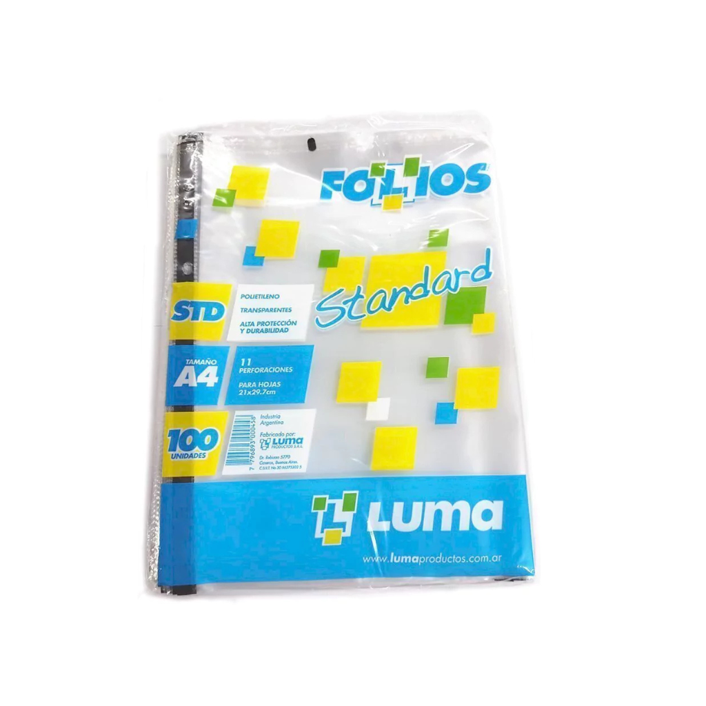 FOLIOS A4 LUMA X 100 UNI
