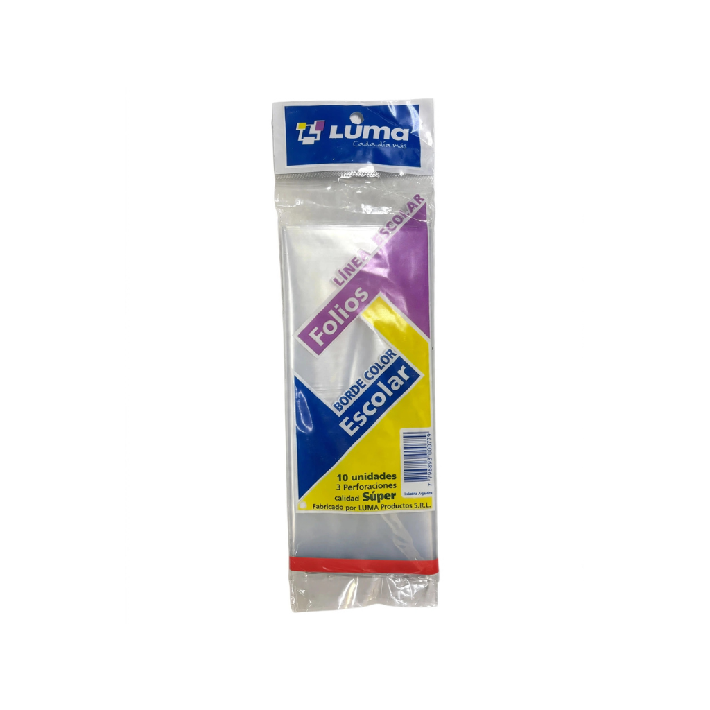 FOLIOS NRO 3 BORDE COLOR ROJO LUMA X10U