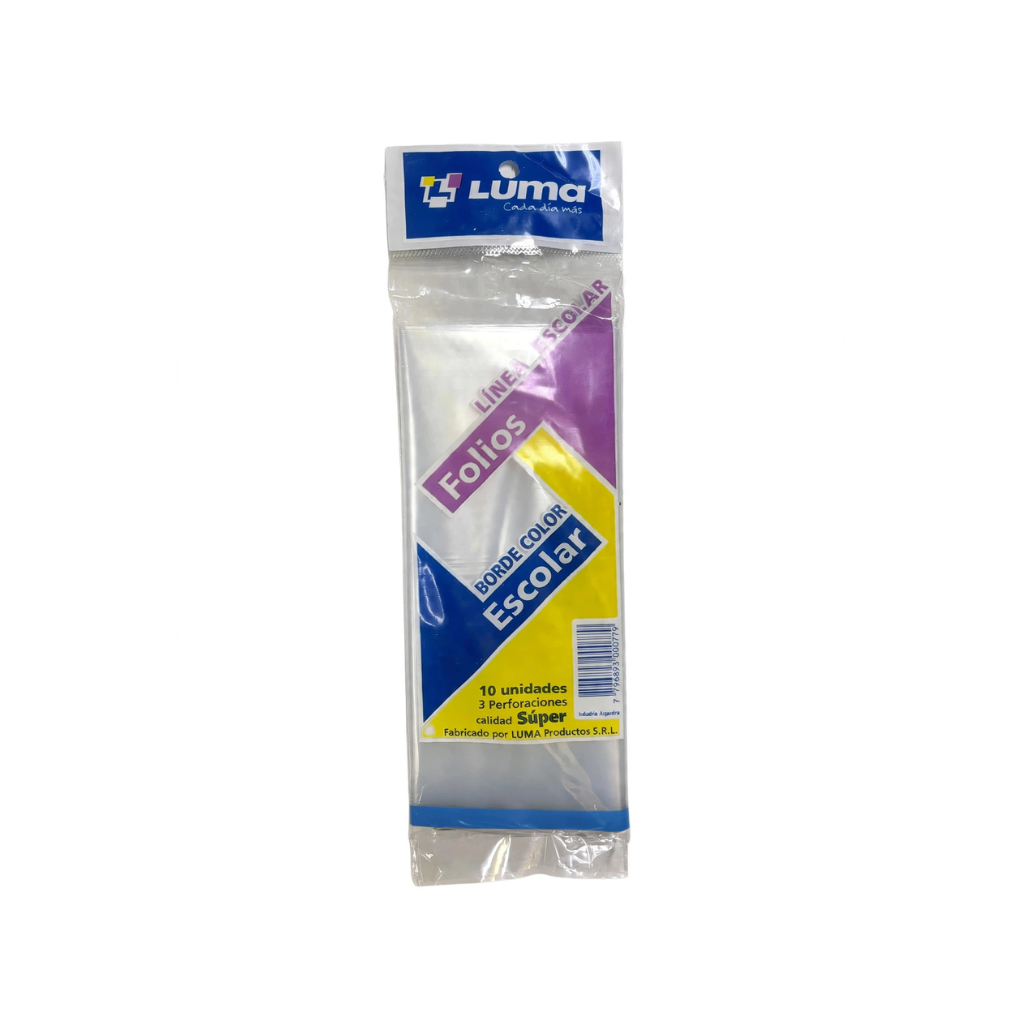 FOLIOS NRO 3 BORDE COLOR AZUL LUMA X10U 