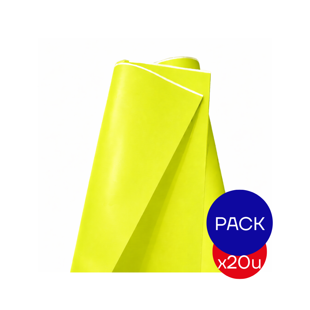 PAPEL AFICHE FLUO AMARILLO X PAQ X20 UNID.