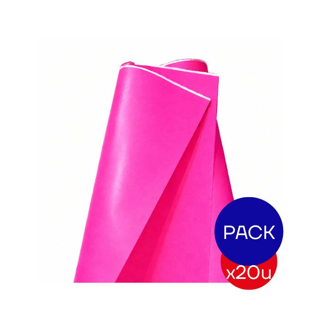 PAPEL AFICHE FLUO FUCSIA X PAQ X20 UNID.