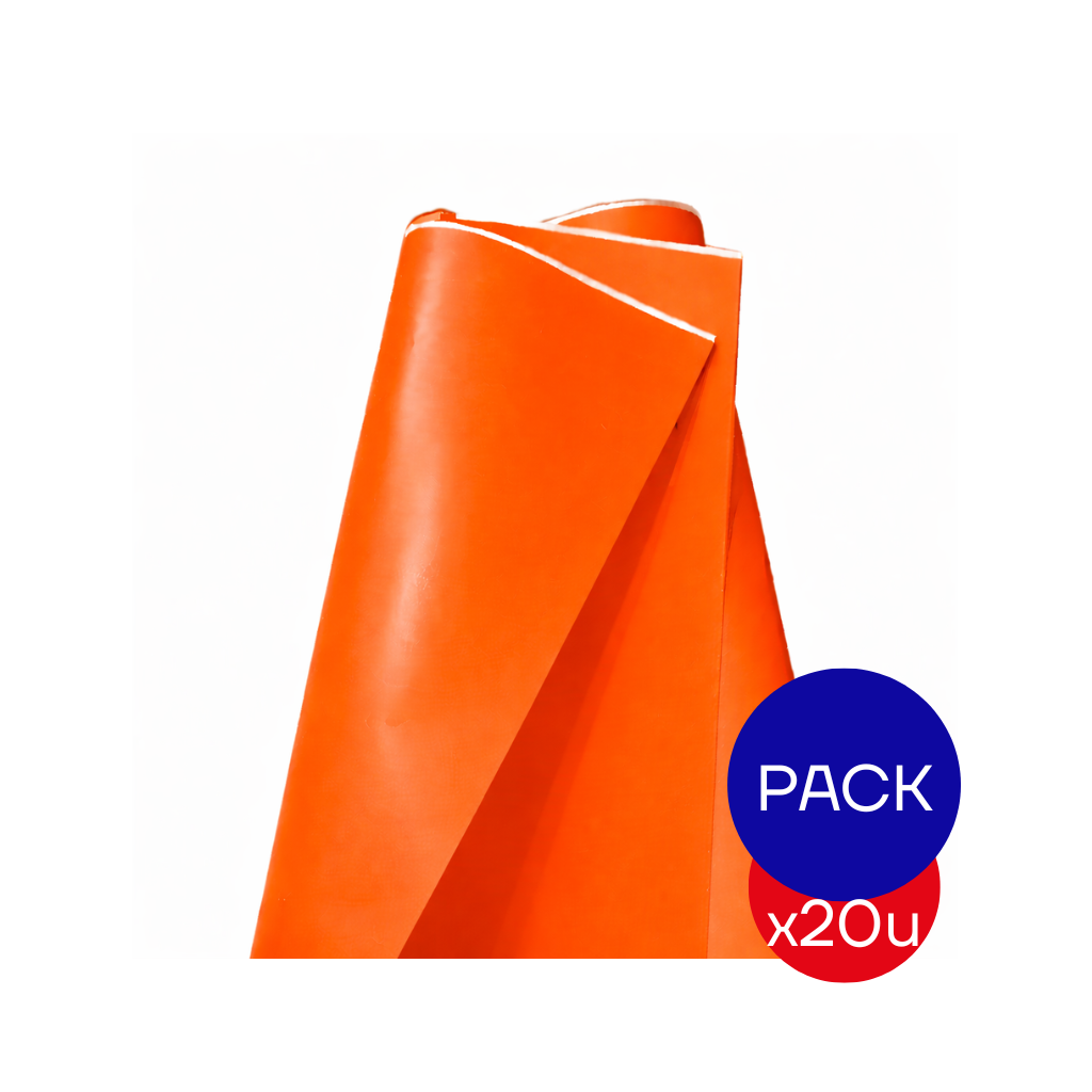 PAPEL AFICHE FLUO NARANJA X PAQ X20 UNID.