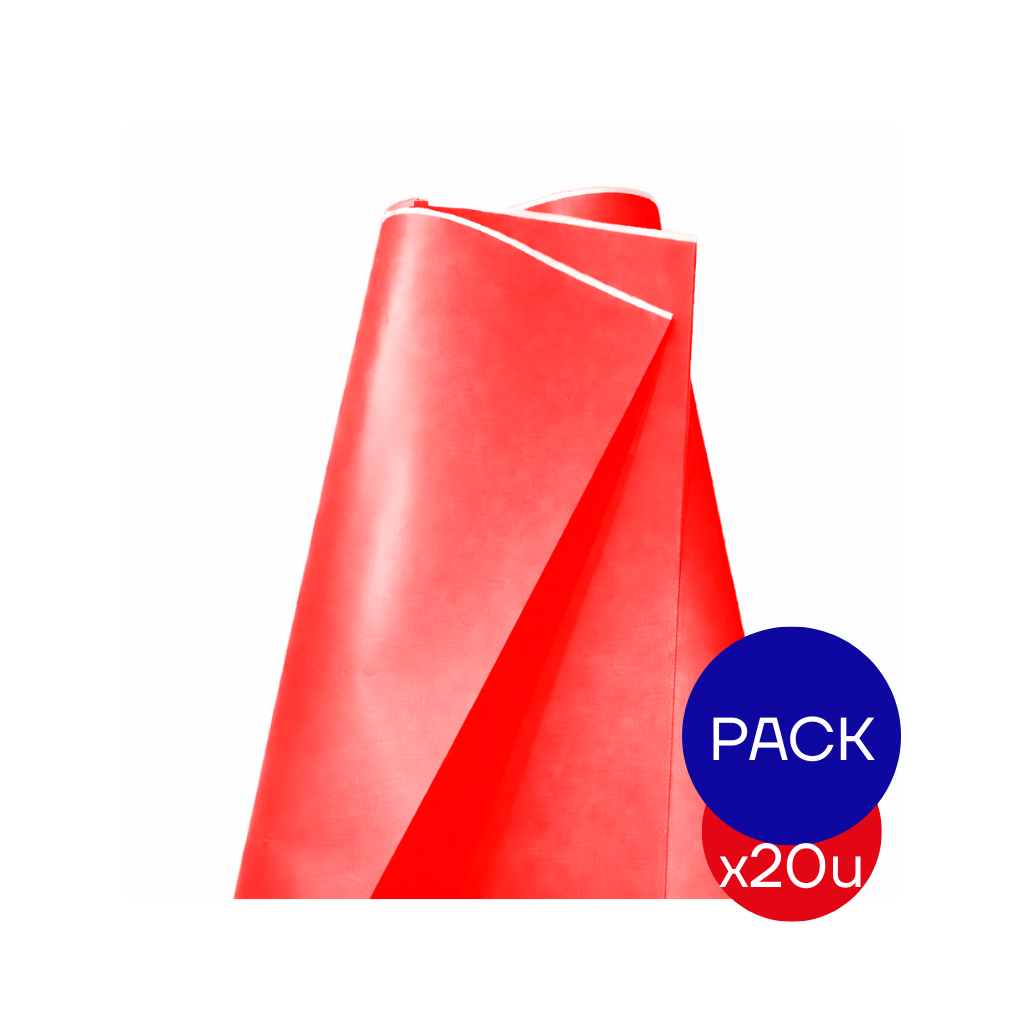 PAPEL AFICHE FLUO ROJO X PAQ X20 UNID.