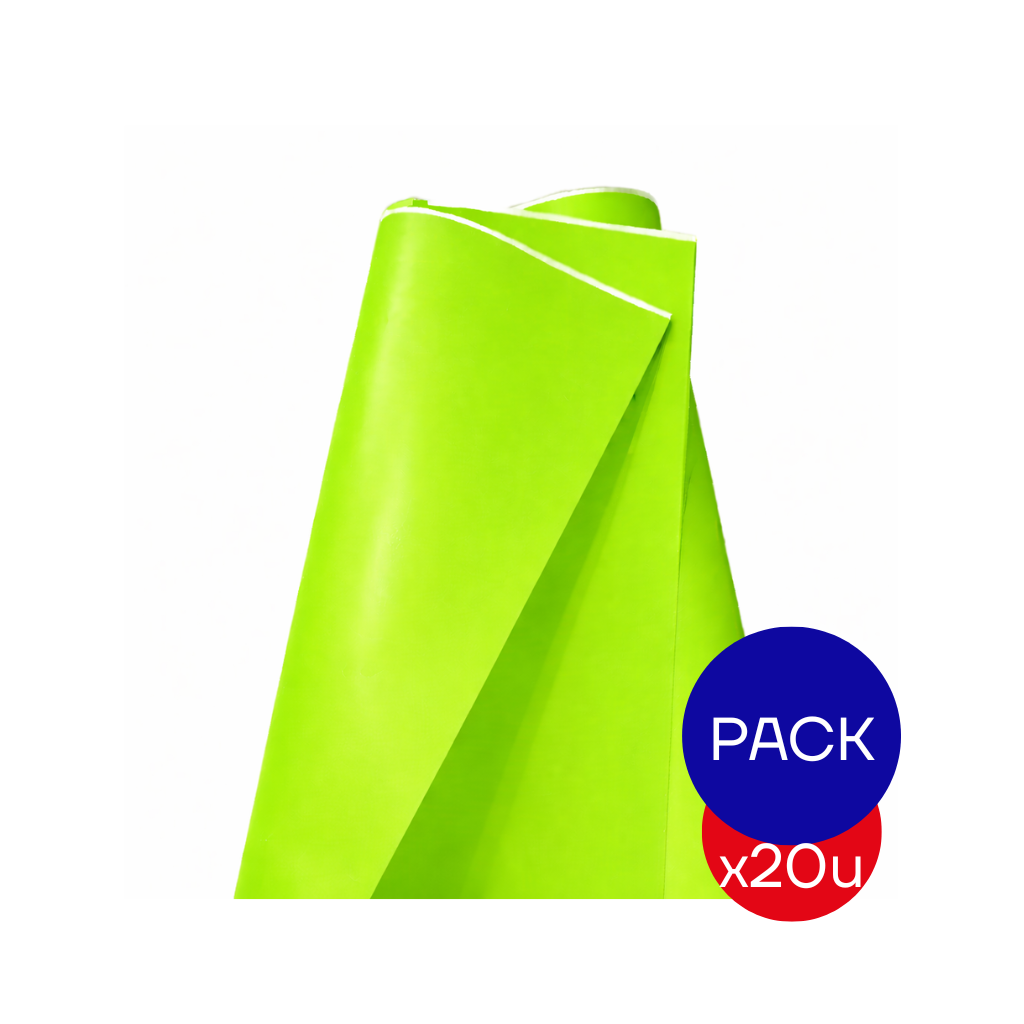 PAPEL AFICHE FLUO VERDE X PAQ X20 UNID.