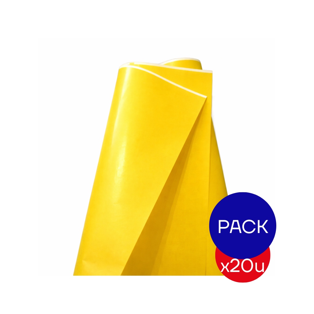 PAPEL AFICHE LISO AMARILLO X PAQ X20 UNID