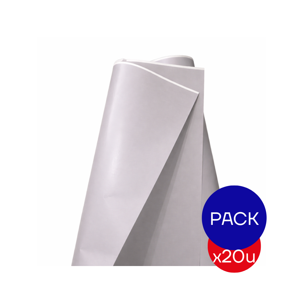 PAPEL AFICHE LISO GRIS X PAQ X20 UNID.