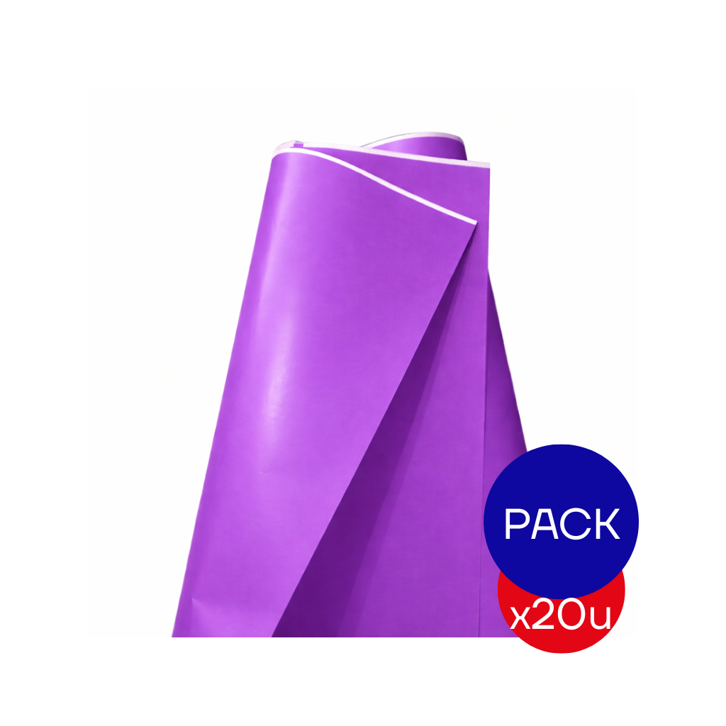 PAPEL AFICHE LISO LILA X PAQ X20 UNID.