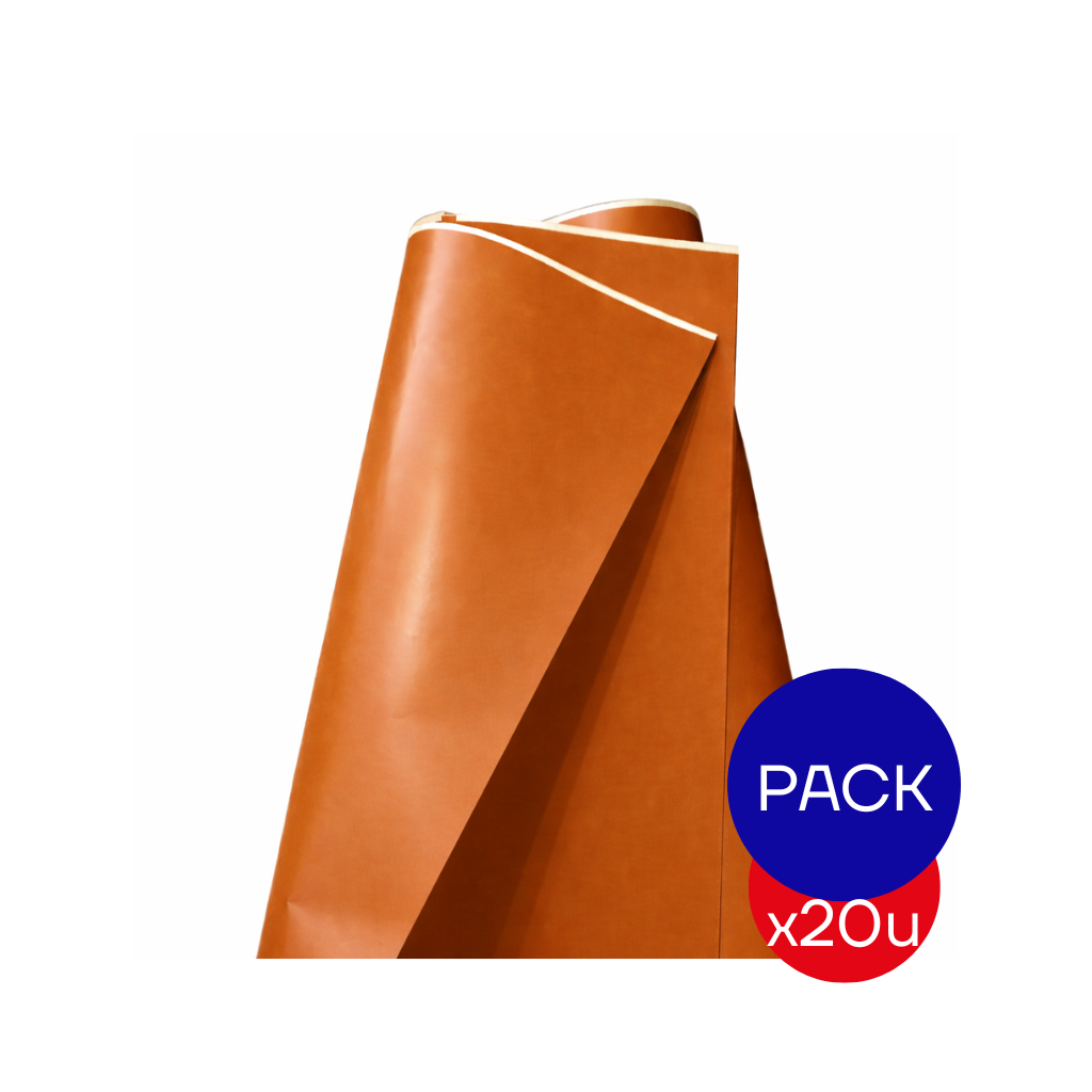 PAPEL AFICHE LISO MARRON CLARO X PAQ X20 UNID.