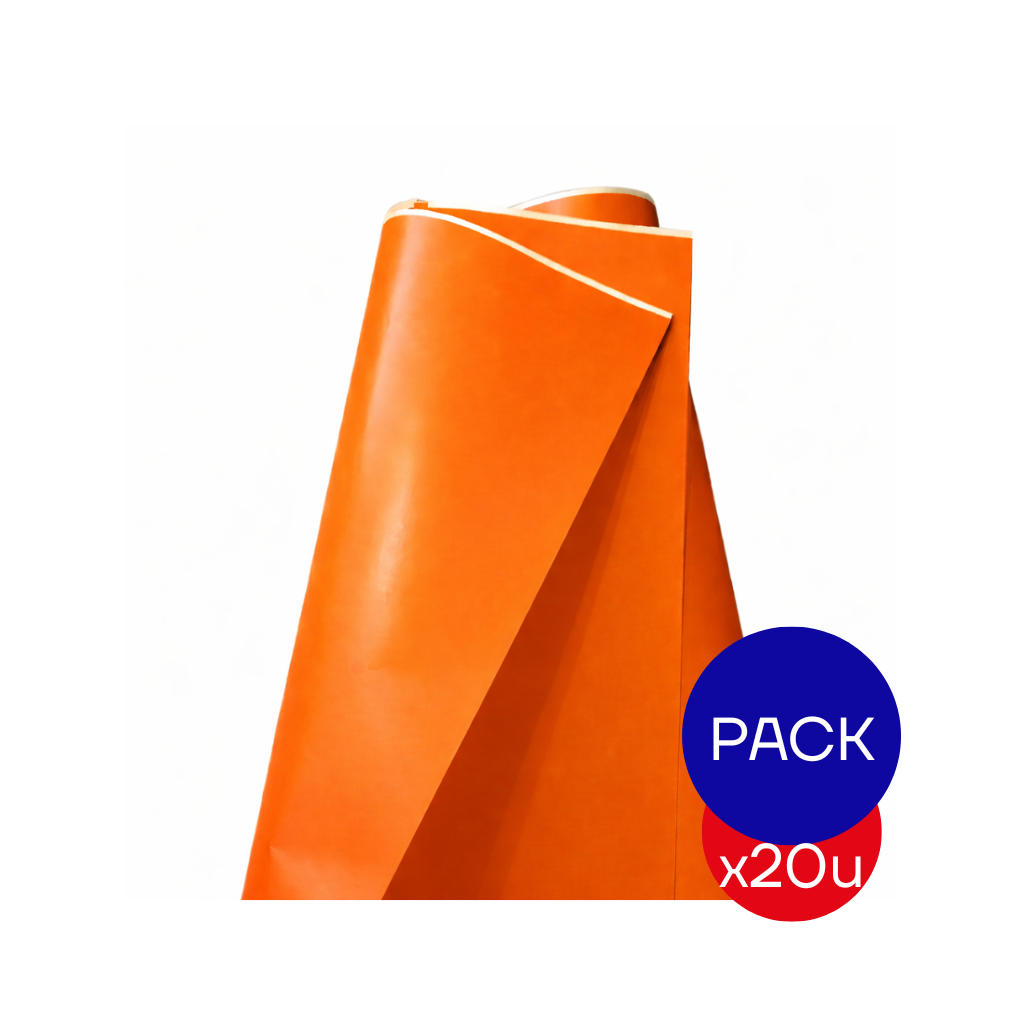 PAPEL AFICHE LISO NARANJA X PAQ X20 UNID.