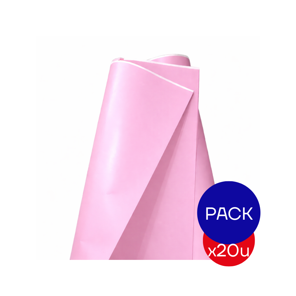 PAPEL AFICHE LISO ROSA X PAQ X20 UNID.