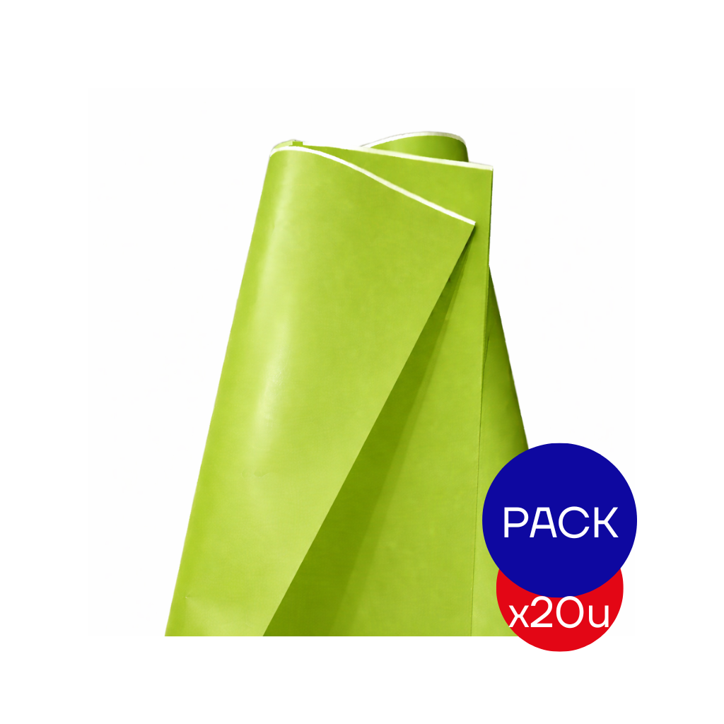 PAPEL AFICHE LISO VERDE CLARO X PAQ X20 UNID.