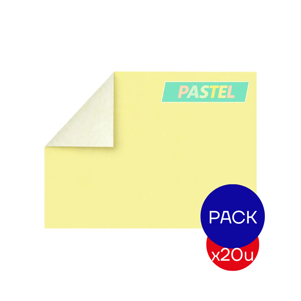 PAPEL AFICHE PASTEL AMARILLO X PAQ X20 UNID.