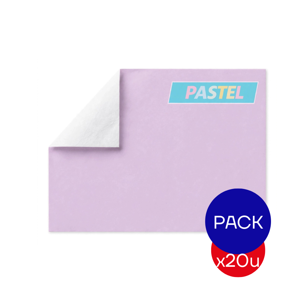 PAPEL AFICHE PASTEL LILA X PAQ X20 UNID.