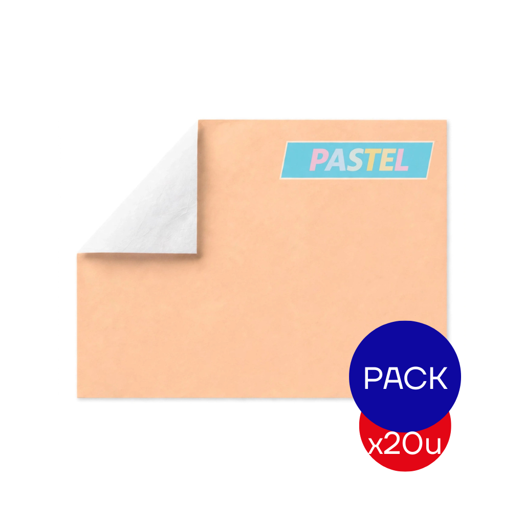 PAPEL AFICHE PASTEL NARANJA X PAQ X20 UNID.