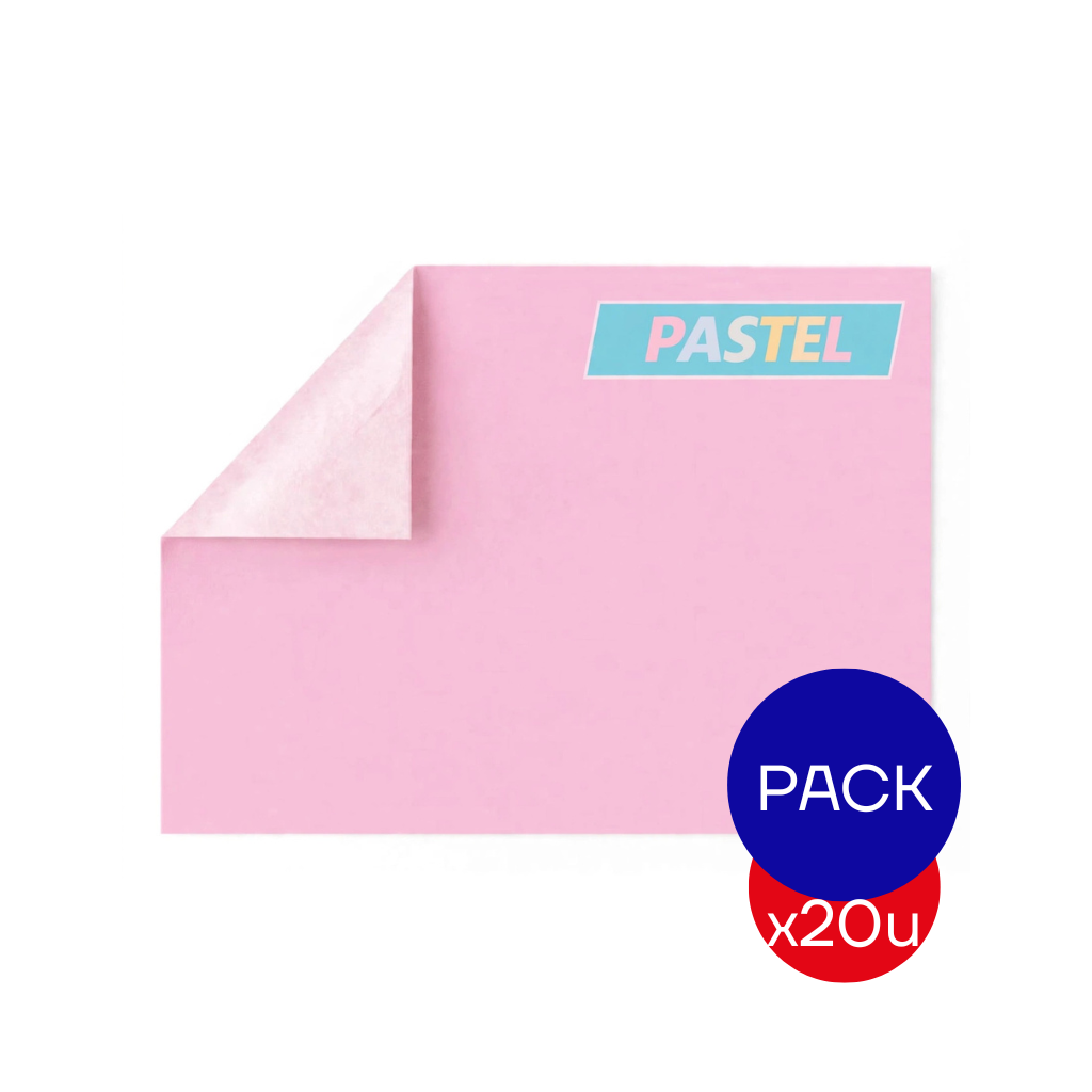 PAPEL AFICHE PASTEL ROSA X PAQ X20 UNID.