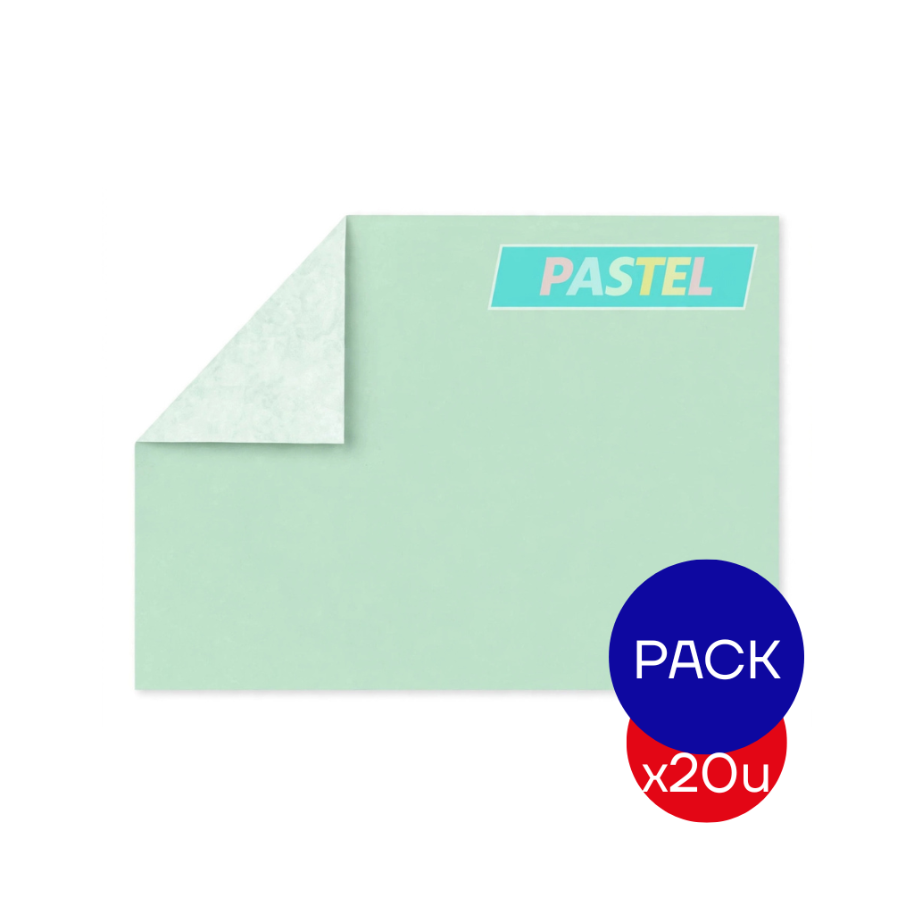 PAPEL AFICHE PASTEL VERDE X PAQ X20 UNID.